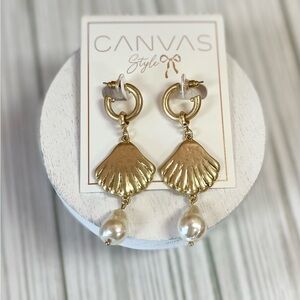Seashell and Pearl Earrings